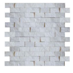 1" x 2" Brick Splitface Bianco Venato Dolomite