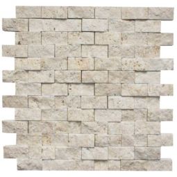 1" x 2" Brick Splitface Beige / Ivory