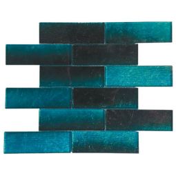 Tesoro Terra Bella - Aqua 2" x 6" Linear Glass Mosaic