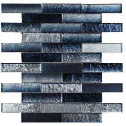 Tesoro Terra Bella - Silver Blue 1" x 4" Glass Mosaic