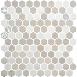 Daltile Uptown - Alabaster Hex Wall Glass Mosaic