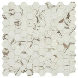 Daltile Uptown - Posh Sparkler Hex Floor & Wall Glass Mosaic