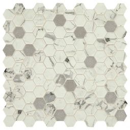 Daltile Uptown - Posh Bubbly Metallic Hexagon Wall Glass Mosaic