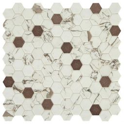 Daltile Uptown - Posh Bronze Metallic Hexagon Wall Glass Mosaic
