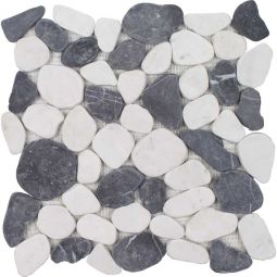 Tesoro Beachstones - White/Blue Mix Sliced Mosaic