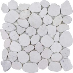 Tesoro Beachstones - White Sliced Mosaic