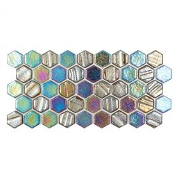 Tesoro Illusions - Black Hex 1" Glass Mosaic