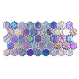 Tesoro Illusions - Blue Hex 1" Glass Mosaic