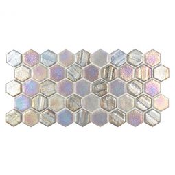 Tesoro Illusions - Grey Hex 1" Glass Mosaic