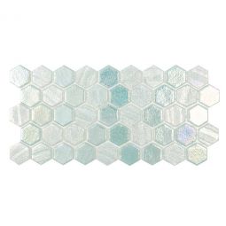 Tesoro Illusions - Green Hex 1' Glass Mosaic