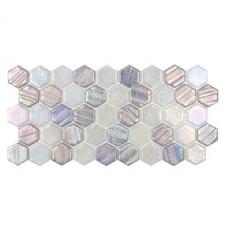 Tesoro Illusions - Silver Hex 1" Glass Mosaic