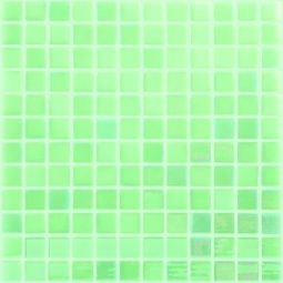 Tesoro Glow -  White & Green Glow 1" x 1" Glass Mosaic