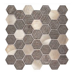 Emser Glitz - Love Hexagon Glass & Metal Mosaic