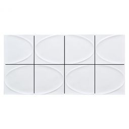 Emser Mizu - White Gloss 8" x 16" Ceramic Mosaic