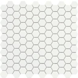 Emser Source - White 1" Hex Porcelain Mosaic