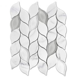 Emser L'Amour - White Leaf Recycled Glass Mosaic