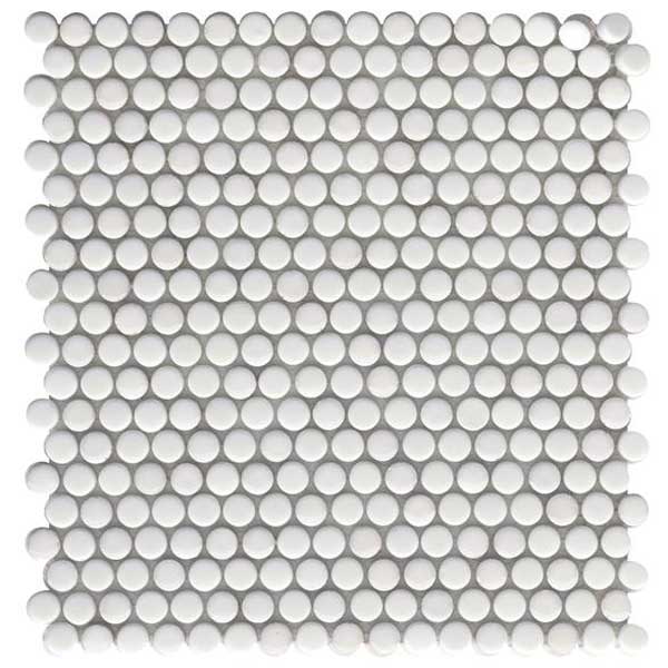 Emser Confetti II - White Penny Round Mosaic