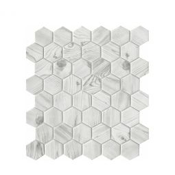 Emser Echo - White 2" Hex Recycled Glass Mosaic