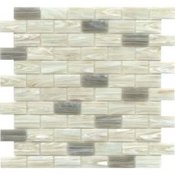 Emser Swirl - Cream 1" x 2" Offset Glass Mosaic