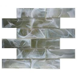 Emser Splash - Moss Beveled 2"x 4" Glass Mosaic