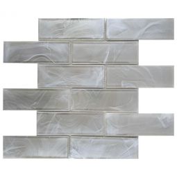 Emser Splash - Silver Beveled 2"x 4" Glass Mosaic