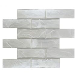 Emser Splash - White Beveled 2"x 4" Glass Mosaic