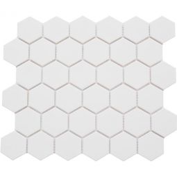 Emser Rezone - White 2" Hex Porcelain Mosaic