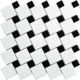 Emser Spin - White-Black Porcelain Mosaic