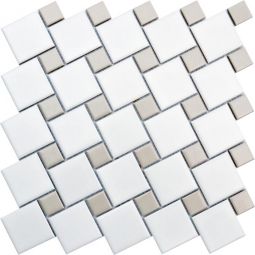Emser Spin - White-Fawn Porcelain Mosaic
