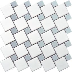 Emser Spin - White-Silver Porcelain Mosaic
