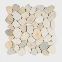 Shaved Pebbles - Antique White 12" x 12" Mosaics