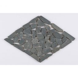 Chevron Pebbles - Black Pebble Mosaic