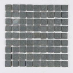 Tumbled Stone Squares - Black 1" x 1"  Mosaic