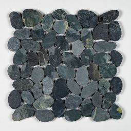 Jumbo Shaved Pebbles - Black Pebble Mosaic