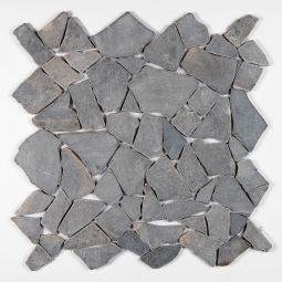 Large Interlock Stone Pebbles - Black Variegated Pebble Mosaic