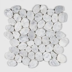 Shaved Pebbles - Carrara 12" x 12" Mosaics