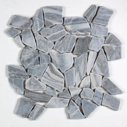 Marble Chip Pebbles - Cat's Eye Flat Stone 12" x 12" Mosaics
