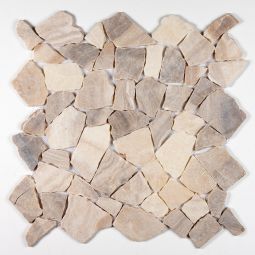Large Interlock Stone Pebbles - Cream Onyx Pebble Mosaic