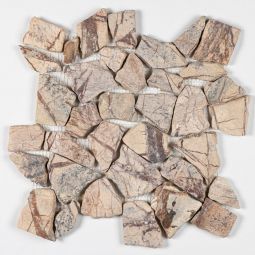 Marble Chip Pebbles - Forest Brown Flat Stone 6" x 12" Interlocking Border