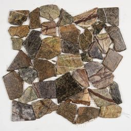Marble Chip Pebbles - Forest Mix Flat Stone 12" x 12" Mosaics