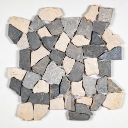 Marble Chip Pebbles - Fresco Flat Stone 12" x 12" Mosaics
