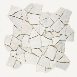 Large Interlock Stone Pebbles - Glacier White Pebble Mosaic