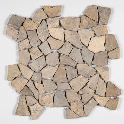 Large Interlock Stone Pebbles - Golden Emperador Pebble Mosaic