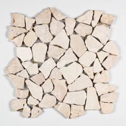 Marble Chip Pebbles - Kuta White 12" x 12" Mosaics