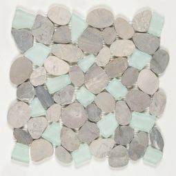 Sea Glass Pebbles - Oyster Bay 6" x 12" Interlocking Pebble Border