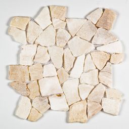 Marble Chip Pebbles - Palmero Cream 12" x 12" Mosaics