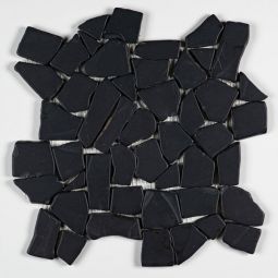 Marble Chip Pebbles - Pure Black 6" x 12" Interlocking Border