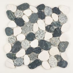 Shaved Pebbles - Salt & Pepper 12" x 12" Mosaics