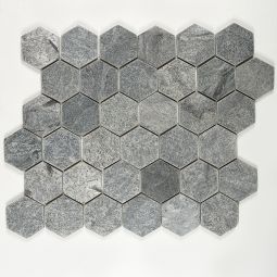 Tumbled Stone 2" Hexagons - Silver