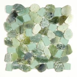 Sea Glass Pebbles - Treasure Isle 4" x 12" Interlocking Pebble Border